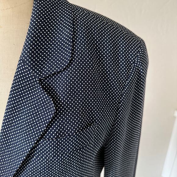 TALBOTS Womens Navy White Mini Dot Button Closure Size 6 Academia Career Preppy - Picture 3 of 7